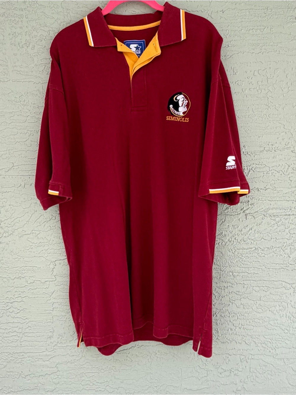 Vintage Starter Florida State Polo Shirt STARTER Polo with Gold Trim Sz XL